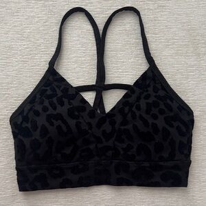 Balance Athletica Black Bra with Velvet Cheetah Print Pattern